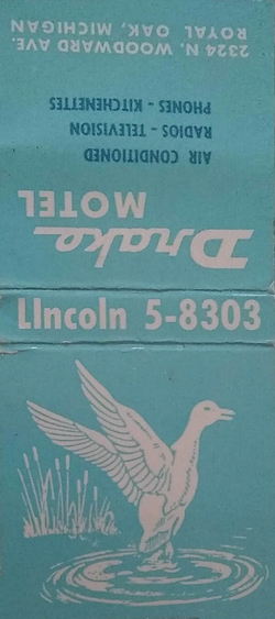 Drake Motel (Dunes Motel) - Matchbook
